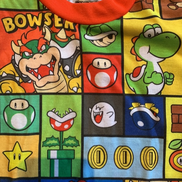 Super Mario short PJ made of fire retardant fabric. Runs big. Never worn. - Picture 3 of 4